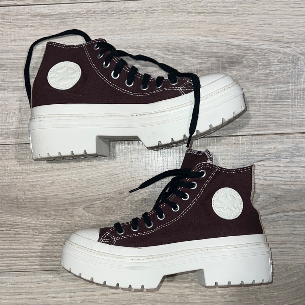 Converse lugged High-Top Platform Sneakers -‎ Burgundy